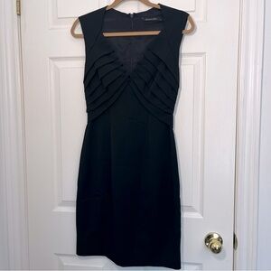 Black Halo Black Midi Dress with Elegant Silhouette